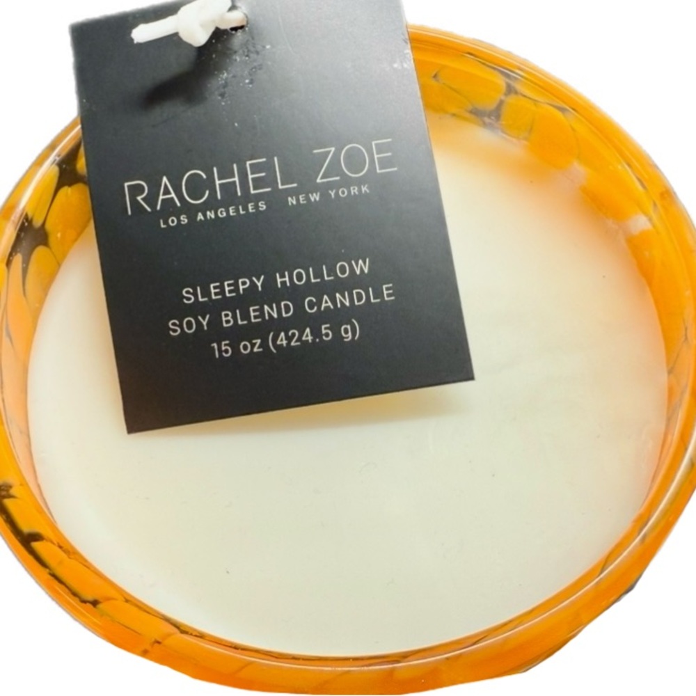 NEW Rachel Zoe Confetti Sleepy Hollow 15 Oz. Orange Black Bat Halloween Candle - Picture 6 of 12